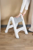İronika 2 Basamaklı Merdiven Plastik Hafif Mutfak Tezgah Perde Merdiveni - Beyaz thumbnail 2