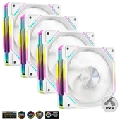 Dragos LS300 V2 Reverse 120mm ARGB, 2000RPM, Kontrolcü, Kumanda PWM 4x Set Beyaz Kasa Fanı - 1