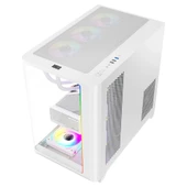 Dragos Ocean Curved Pro V2  Beyaz 7x Argb Fan USB 3.0 Type-C 750W 80+ ATX Bilgisayar Kasası Beyaz - 4