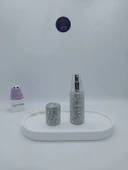 Parıldayan Elmas İşlemeli Mini Doldurulabilir Parfüm Şişesi 10 ML (Gümüş) - 5