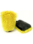 Araba Oto Yıkama Temizlik Eldiveni Süngeri Peluş Büyük Boy Çift Yüzeyli 22x19cm - 1