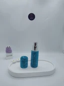 Parıldayan Elmas İşlemeli Mini Doldurulabilir Parfüm Şişesi 10 ML (Mavi) - 4