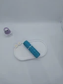 Parıldayan Elmas İşlemeli Mini Doldurulabilir Parfüm Şişesi 10 ML (Mavi) - 3