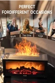 EXENAR Şömine Görünümlü Alev Efektli Hava Nemlendirici 3D Alev Aroma Difüzörü Aroma Terapi Buhar Makinesi thumbnail 3