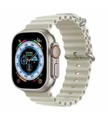 Apple Watch 7 45mm Renkli Silikon Metal Tokalı Kordon - Lila - 1