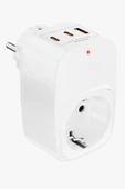 EXENAR Priz ve Şarj Duvar Tipi Tekli Priz USB ve Type C Şarj Aleti Usb Çoklayıcı thumbnail 2