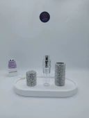 Parıldayan Elmas İşlemeli Mini Doldurulabilir Parfüm Şişesi 10 ML (Gümüş) - 6