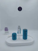 Parıldayan Elmas İşlemeli Mini Doldurulabilir Parfüm Şişesi 10 ML (Mavi) - 6