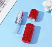 Parıldayan Elmas İşlemeli Mini Doldurulabilir Parfüm Şişesi 10 ML (Kırmızı) - 5