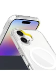 Apple iPhone 17 Kılıf Mgsafe Şarj Özellikli Şeffaf Sert PC Embos Kapak - 2