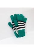 renkli çiçekler Kadın Eldiven Yeşil Beyaz Siyah Çizgili Kadın Eldiveni thumbnail 4