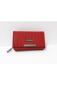 renkli çiçekler Kadın Cüzdan 14x8 CM Kırmızı Renk Kadın Cüzdanı thumbnail 3
