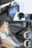 EXENAR Araç İçi Arka Koltuk İçin Tablet Tutucu 360 Derece Dönebilen Ayarlanabilir Tablet Telefon Tutucu thumbnail 4