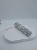 Parıldayan Elmas İşlemeli Mini Doldurulabilir Parfüm Şişesi 10 ML (Gümüş) - 3