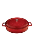 Lava 24cm Yuvarlak 28cm Sığ 2li Demir Döküm Tencere Seti Kırmızı thumbnail 4