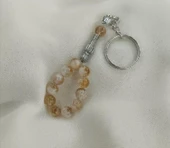 Tesbih Anahtarlık 11 li 08 mm Doğal Taş Sitrin Mini Tesbih - 4