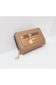 renkli çiçekler Kadın Cüzdan 13.5x9x4 CM Kullanışlı Kahverengi Kadın Cüzdanı thumbnail 1