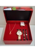 renkli çiçekler Kadın Saat Kadın Kol Saati Kolye Küpe Takı Set - 5