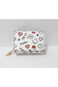 renkli çiçekler Çocuk Cüzdan 11x8x4 CM Beyaz Karışık Desenli Çocuk Cüzdanı thumbnail 2