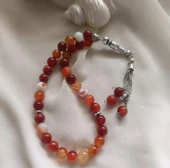 Tesbih 33 lü 10 mm Doğal Taş Akik Sardoniks Tesbih - 1