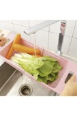 renkli çiçekler Ayarlanabilir Uzayıp Kısalabilen Plastik Lavabo Mutfak Süzgeci thumbnail 1