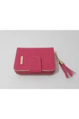 renkli çiçekler Kadın Cüzdan Kullanışlı Pembe Renk Kadın Cüzdanı thumbnail 1
