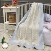 LaFiny- Honeycomb Bebek Battaniye %70 Bambu %30 Micro Kumaş 110CM x 150CM Mavi - 2