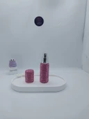 Parıldayan Elmas İşlemeli Mini Doldurulabilir Parfüm Şişesi 10 ML (Pembe) - 5