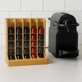 Doğal Bambu Kapsül Kahve Standı – 40’lı Nespresso Uyumlu Kapsül Düzenleyici Raf BR-6716 thumbnail 1