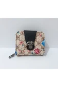 renkli çiçekler Kadın Cüzdan Desenli Kilit Model Kadın Cüzdanı 11x9 CM thumbnail 8