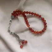 Tesbih 33 lü 08 mm Doğal Taş Akik Sardoniks Tesbih - 5