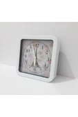 renkli çiçekler Masa Saat 15x15x4 CM Desenli Kare Masa Saati thumbnail 4