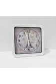 renkli çiçekler Masa Saat 15x15x4 CM Desenli Kare Masa Saati thumbnail 2