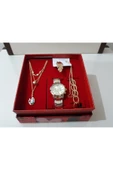 renkli çiçekler Kadın Saat Kadın Kol Saati Kolye Küpe Takı Set - 2