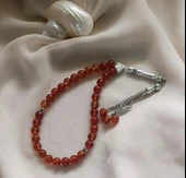 Tesbih 33 lü 08 mm Doğal Taş Akik Sardoniks Tesbih - 1