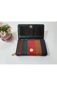 LİONER Kadın Cüzdan Şerit Desenli Kullanışlı Cüzdan Kadın Cüzdanı 17x10x4.5 Cm thumbnail 2