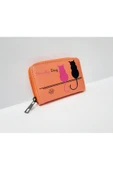 renkli çiçekler Kadın Cüzdan  12.5x8.5 CM Turuncu Renk Kedi Desenli Kadın Cüzdanı thumbnail 1