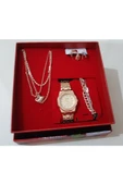 renkli çiçekler Kadın Saat Kadın Kol Saati Kolye Küpe Takı Set - 4