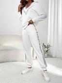 Kadın Uzun Kollu V Yakalı Pulpayetli Viskon Iki Iplik Bluz Ve Pantolon thumbnail 6