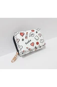 renkli çiçekler Çocuk Cüzdan 11x8x4 CM Beyaz Karışık Desenli Çocuk Cüzdanı thumbnail 1