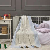 LaFiny- Honeycomb Bebek Battaniye %70 Bambu %30 Micro Kumaş 110CM x 150CM Mavi - 1
