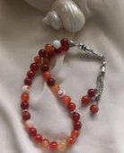 Tesbih 33 lü 10 mm Doğal Taş Akik Sardoniks Tesbih - 4