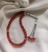 Tesbih 33 lü 08 mm Doğal Taş Akik Sardoniks Tesbih - 3