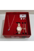 renkli çiçekler Kadın Saat Kadın Kol Saati Kolye Küpe Takı Set - 3