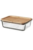 365+ Cam saklama kabı-bambu 1lt Dikdörtgen thumbnail 1