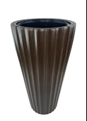 Kahverengi Lilyum Model Vazo Dekoratif Plastik Saksı 57cm 9 Litre İç Hacim Estetik ve Modern Tasarım - 4