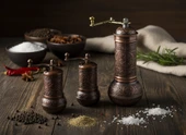 LUDIA Zamak Metal Bakır Renk 3 lü Set Karabiber,Kahve,Çörek Otu El Değirmeni Öğütücü Grinder - 1