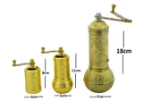 LUDIA Zamak Metal Altın Renk 3 lü Set Karabiber,Kahve,Çörek Otu El Değirmeni Öğütücü Grinder - 7