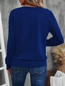 Lucky Life Kadın Uzun Kollu V Yakalı Içi Süprem Desenli Dışı Viskon Bluz thumbnail 3