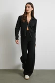 Çift Fermuarlı Hırka Takım Siyah - 1
